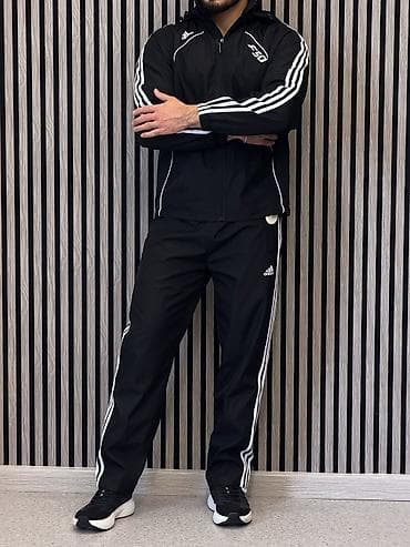 Kişi geyimləri: İdman dəsti, Adidas, Standart, rəng - Qara — 1