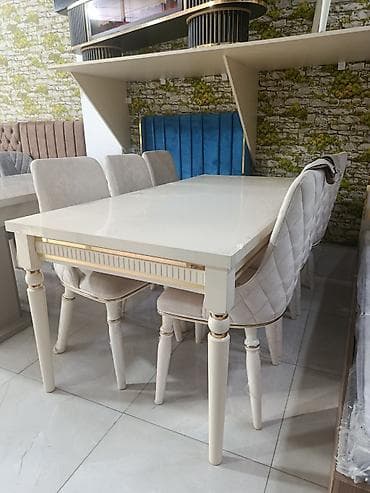 Qonaq otağı üçün, Yeni, Açılan, Dördbucaq masa, 6 stul