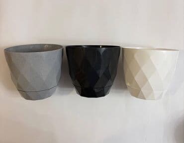 oyuncaq kaktus: Karasu plastik dekorativ dibçək - Model: Yakamoz Saksı No. 2 və No. 3 — 6