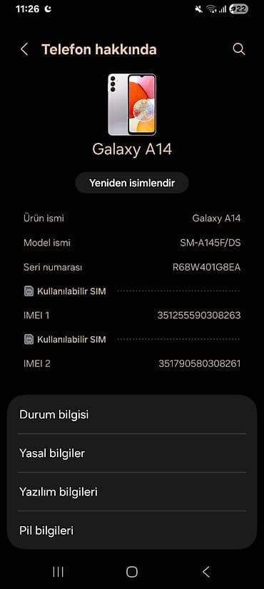 telefon ikinci el: Samsung Galaxy A14, İki sim kartlı — 1