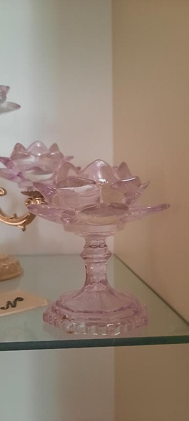 şam r16: Bənövşəyi çalarda şüşə lotus dəsti - Material: şəffaf bənövşəyi — 2