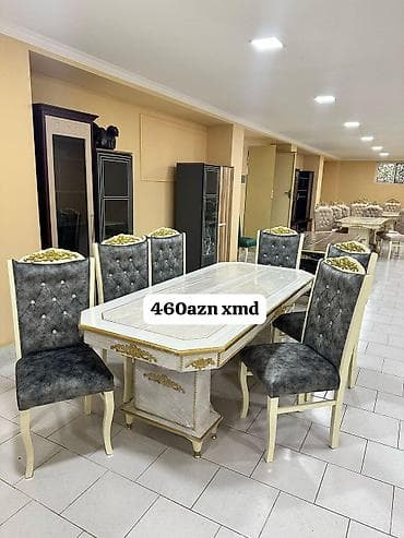 Qonaq otağı üçün, Yeni, Açılmayan, Oval masa, 6 stul