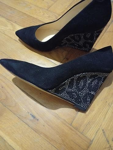 Tuflilər: Tanca qadın ayaqqabısı – klin tapança dabanlı, qara rəng — 2