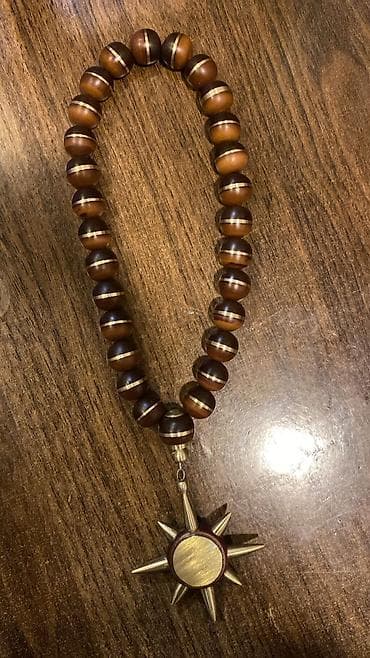 bijuteryalar: Taxta təsbeh dəsti - Material: taxta muncuqlar (tünd qəhvəyi və — 5