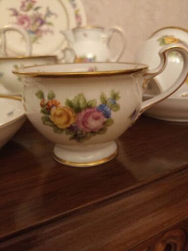 cay dəstləri: Çay dəsti, rəng - Ağ, Farfor, 6 nəfərlik, Almaniya — 9