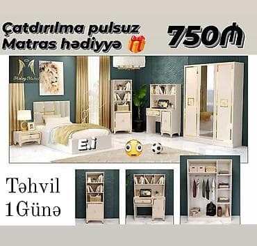 - Dəyirmi divar güzgüsü və iki çekmecəli asma konsol. Ölçü: eni 80 sm — 3
