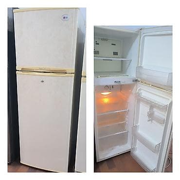 İşlənmiş 2 qapılı LG Soyuducu Satılır, rəng - Bej, Təkərli — 1