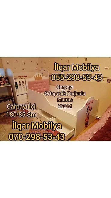 ucuz krafat: Qız üçün, Yeni, Çarpayı, Bazasız, Matrassız, Siyirməsiz — 6