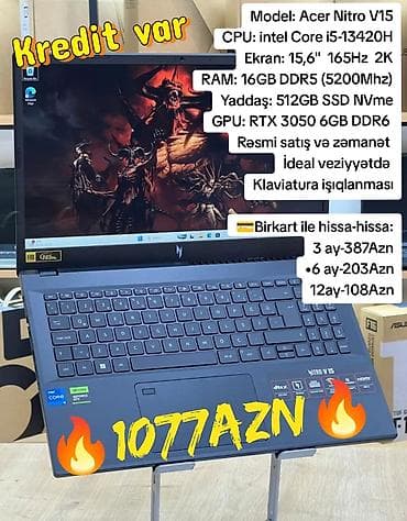 acer komputer: İşlənmiş Acer Nitro, 15.6 ", Intel Core i5, 512 GB — 1