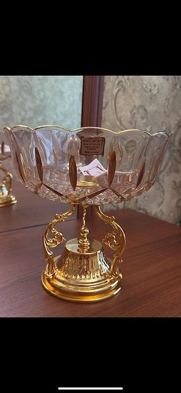 sufre: “Orijinal Metalesi (Made in Italy) kristal meyvə və şirniyyat qabı. 24 — 1