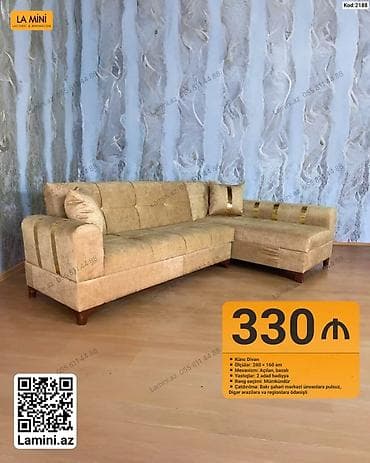 Künc divan – LA MINI - Ölçülər: 260 × 160 sm - Mexanizm: açılan — 1