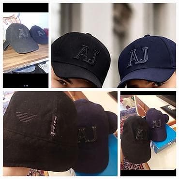Original ARMANI JUNIOR İki ədəd “AJ” loqolu kepka. Bir ədədi qara