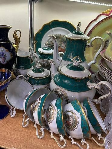 Termoqablar: Çay dəsti, rəng - Yaşıl, 6 nəfərlik, Almaniya — 1