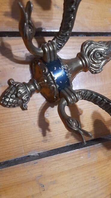 Boşqablar: Antik Pirinç Divar Aplik İşıqlandırma Köhnə Rokoko Stil Vintage — 2