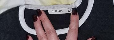 gun kremi: Terranova qadın qolsuz top - Rəng: qara, ağ haşiyələrlə - Ön hissə — 2