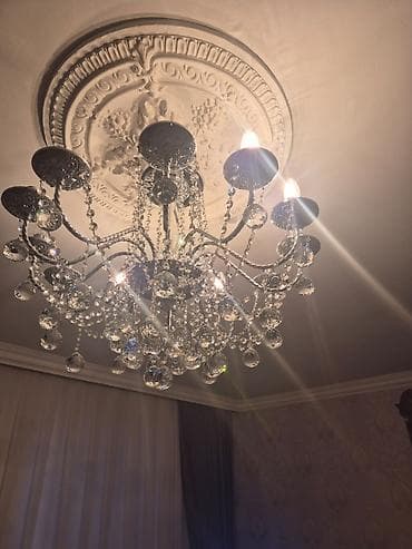 dehliz ucun xalcalar: Çılçıraq, 10 və daha çox lampa, Xrustal — 1