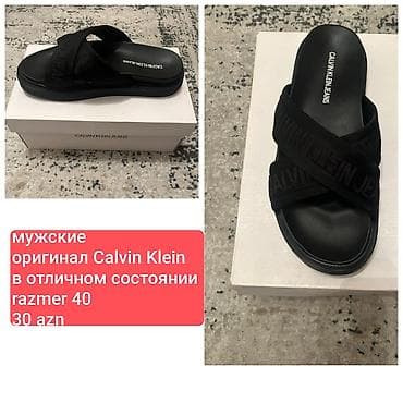 Calvin Klein Jeans kişi şlapesi - Rəng: qara - Model: üst hissəsi iki — 4