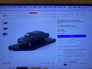 metbex tavan modelleri: Коллекционная модель Mercedes-Benz 240D V123 limousine black 1978 NEO — 28