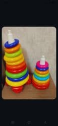 домики для кукол: Uşaq oyuncaqları dəsti - Rəngli üzük piramidası – 2 ədəd. Fərqli — 1