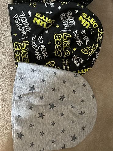 Uşaq beani papaqları dəsti - Model: 3 ədəd nazik beani tipli trikotaj