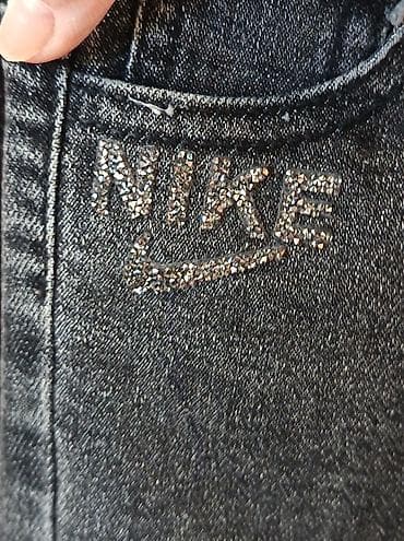 nike şalvar: Uşaq cins şalvarı - Rəng: tünd boz/“washed” effektli - Ölçü: 6 — 2