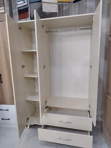 borular: Yeni, 3 qapılı, Güzgülü, Bej, Açılan, Düz dolab — 2
