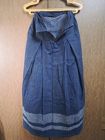 Mavi rəngli ətək – Avropada istehsal - Material: cins tipli qalın — 2