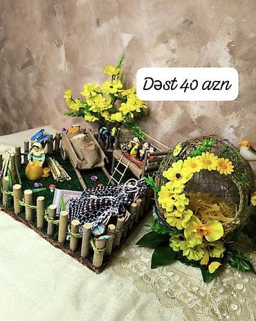 elcilik sekilleri: Dekorativ əl işləri – kompozisiyalar və səbətlər - Şüşə saplardan — 4