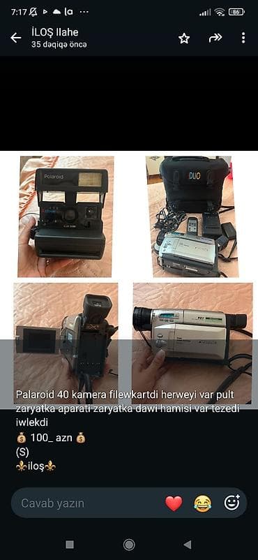 polaroid camera 636: Polaroid fotoaparat + Panasonic video-kamera dəsti - Polaroid instant — 1