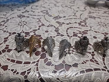 Metaldan hazırlanmış dekorativ üzük dəsti - Dizayn: gotik üslubda