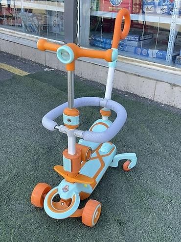 3 tekerli velosipedler: Uşaq üçün çoxfunksiyalı skuter–körpə arabası hibridi - 3 təkərli — 2