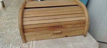 duz qabları: Taxta çörək qutusu - Material: təbii ağac - Dizayn: yastı üst hissə — 2