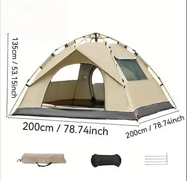 Sürətli quraşdırılan kamp çadırı – 2x2 m, hündürlük 135 sm — 2