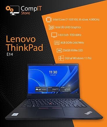 Lenovo ThinkPad, 14 ", Intel Core i7, 256 GB