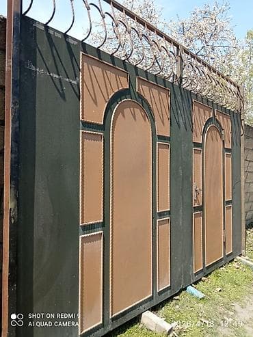 qapi pencere: İşlənmiş Dəmir Həyət darvazası, Yana açılan, Mexaniki, Qapı ilə, rəng - Qara, Ödənişli çatdırılma — 2