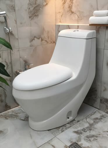 Unvan bileceri Birgə bloklu keramika unitaz - Təkgövdəli (monoblok)