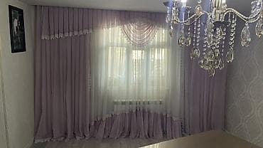 capsella perdeler: Lila rəngli pərdə dəsti - Komplekt: ikiqat əsas pərdə + tül + — 1