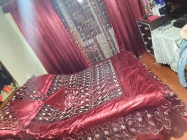 en ucuz perdeler: Yataq üçün rəng - Qırmızı Yataq örtüyü — 1