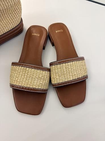 yaz basanoşkalar: Ölçü: 37, rəng - Bej, İşlənmiş — 2