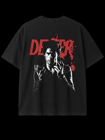 sort: Məhsul: “Dexter” temalı unisex qısaqol köynək - Rəng: Qara, istənilən — 3