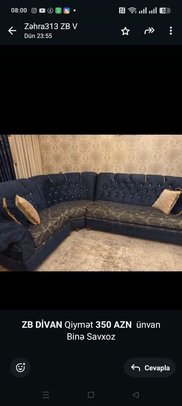 bakida en ucuz xalca yuma: Künc divan — 1