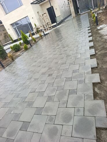 duz corek: Tamet döşəmə xidməti – dekorativ beton/daş təməli ilə həyət və giriş — 9