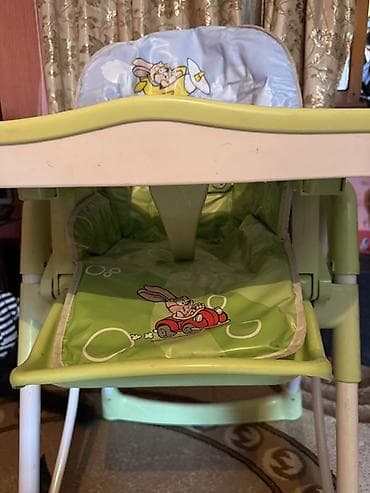 Uşaq yemək stulu - Rəng: açıq yaşıl/ağ - Yumşaq yastıqlı arxalıq — 4