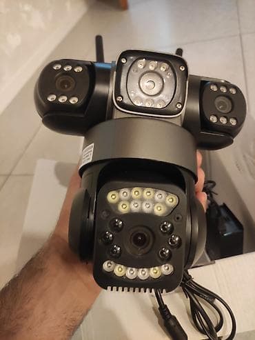 2 saatliq kiraye ev: Wi‑Fi təhlükəsizlik kamerası – 3 kameralı model, qutuda - Üçlü modul — 1