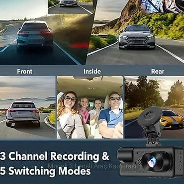 Dinamiklər və sabvuferlər: 3 Linzalı Avtomobil DVR Kamera Sistemi - Eyni anda ön, salon və arxa — 4