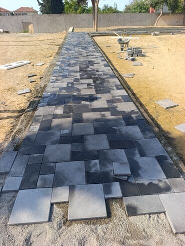 duz corek: Tamet döşəmə xidməti – dekorativ beton/daş təməli ilə həyət və giriş — 10