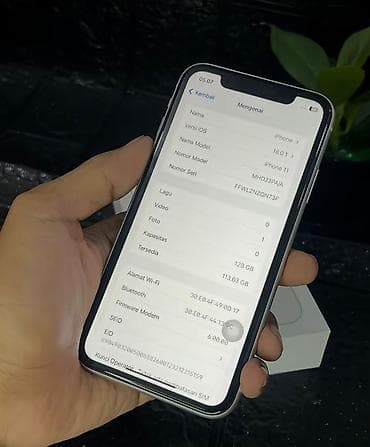 5s ayfon: IPhone 11, 128 GB, Ağ, Zəmanət, Simsiz şarj, Face ID — 2