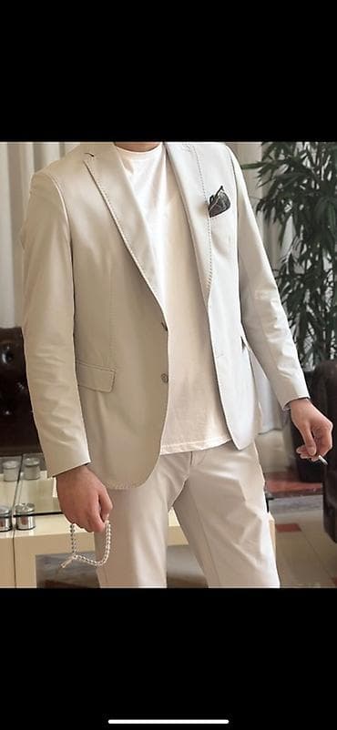 kurtka turk dilinde: Kişi kostyum dəsti – açıq boz rəng - İki hissə: pencək və şalvar - — 4