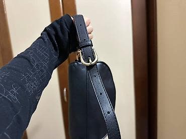 Çantalar: Qara mini bel/çiyin çantası - Material: yumşaq teksturalı eko‑dəri - — 2