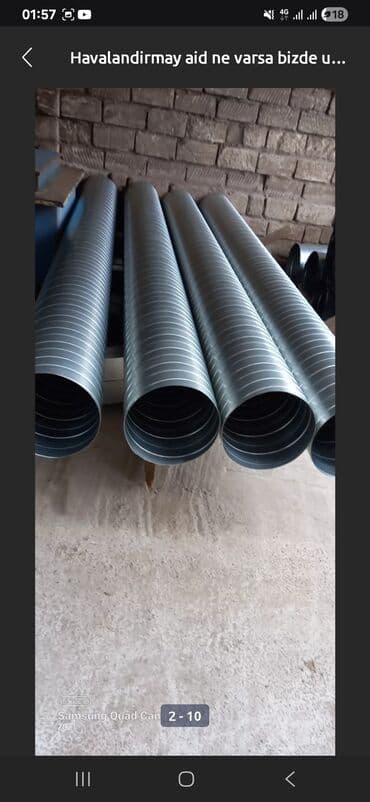 2.el havalandırma boruları: Havalandırma sistemləri üçün nəzərdə tutulmuş sinklənmiş metal boru — 3